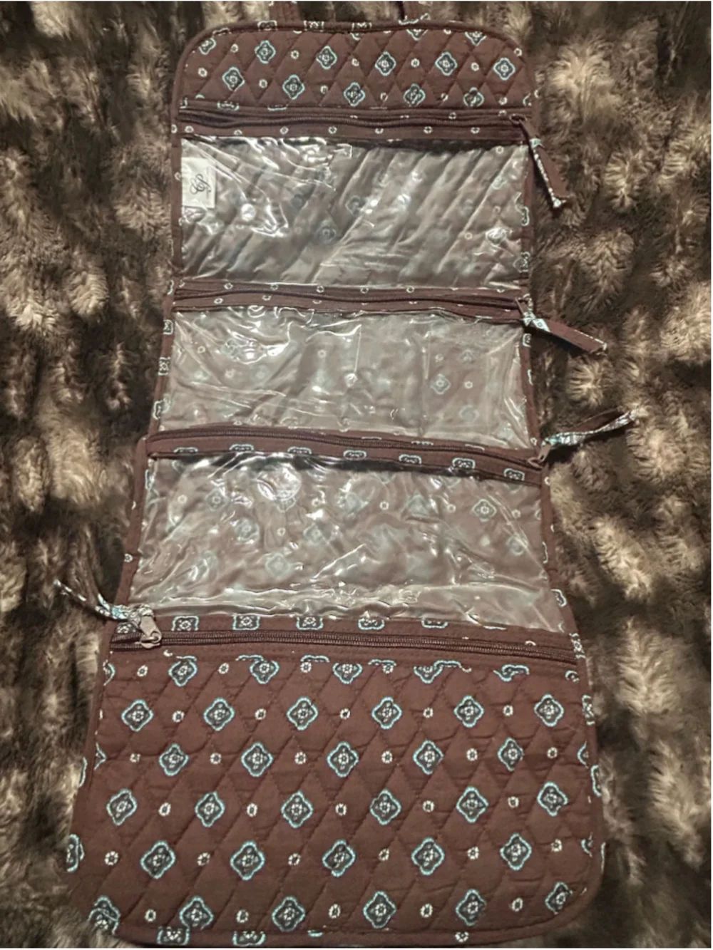 Women's Cosmetic Case One Size Brown Blue